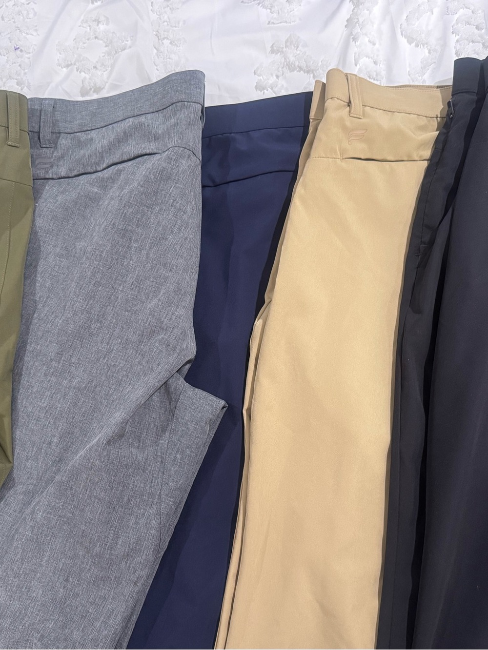 Fabletics Men's Chino Pants in Olive, Gray, Navy, Khaki & Black